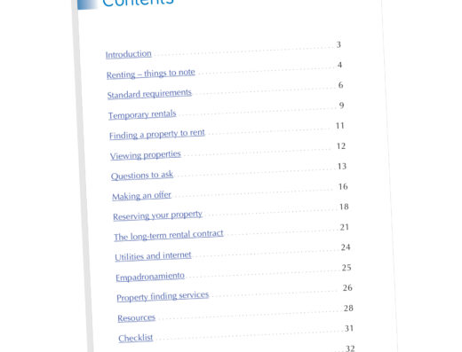 How to Rent in Barcelona contents page